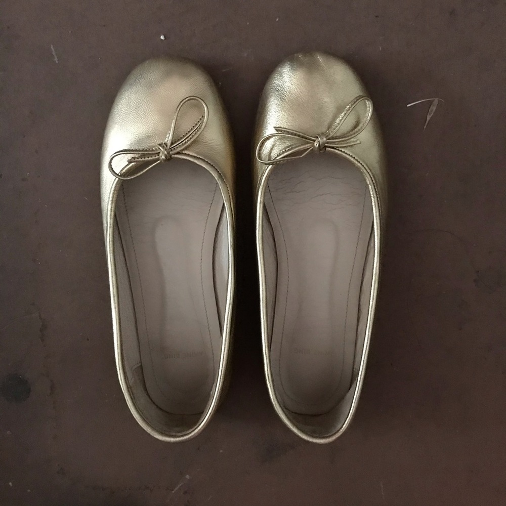 ANINE BING Metallic Ballerinas 36